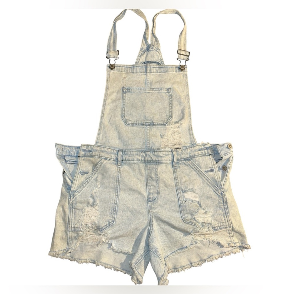 Women’s distressed hollister overalls